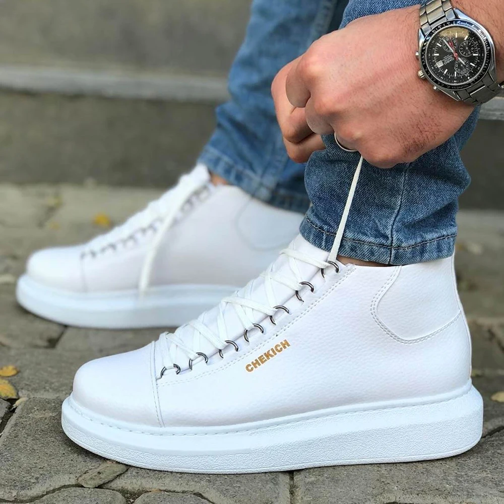 Chekich CH258 IT Men 'S Boots WHITE. 100 Vegan 100 Cotton Shoe sneaker air van chaussure loafer trainer uomo money footwear boot