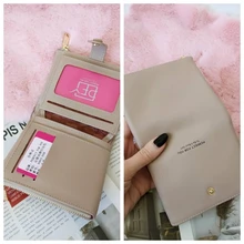 WEICHEN-cartera de diseñador de dos bolsillos con cremallera para mujer, monedero pequeño de piel sintética, titular de la tarjeta femenina