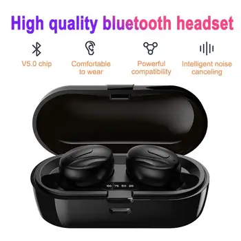 

Wireless Headphones Bluetooth Headset TWS 5.0 IPX5 Waterproof Deep Bass Stereo Earphones Noise Cancelling Earbuds Built-in Mic