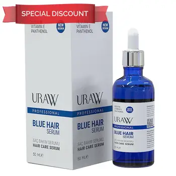 

URAW BLUE HAIR SERUM (BLUE SERUM) %100 Hologram Orginal strengthens hair repair, slows hair loss, hair growth support