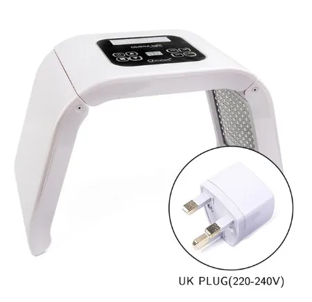 UK PLUG PDT терапия 7 цветов светодиодный светильник Фотон терапия красота устройство отбеливание кожи удаления акне против морщин спа машина - Цвет: UK PLUG