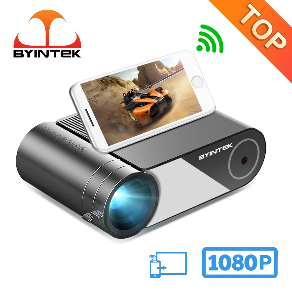 BYINTEK K9 HD 720P 1080P Mini Projector LED Portable Micro Home Theater (Optional Multi-Screen For Iphone Ipad Phone Tablet) 4k projector