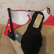 ESSV-bañador rojo de realce, conjunto de bikini de talla grande para mujer, traje de baño sexy acolchado con correa ajustable, bikinis bordeados, ropa de baño de verano