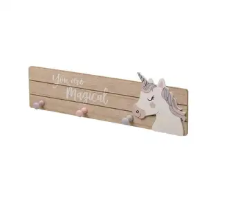 

Wall stickers child hallstand 3 down hooks unicorn You Are Magical Wood MDF 45x15x3,90 cm