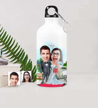 

Personalized Bride Groom Caricature Of Metal Water bowl (500 ml.) 1
