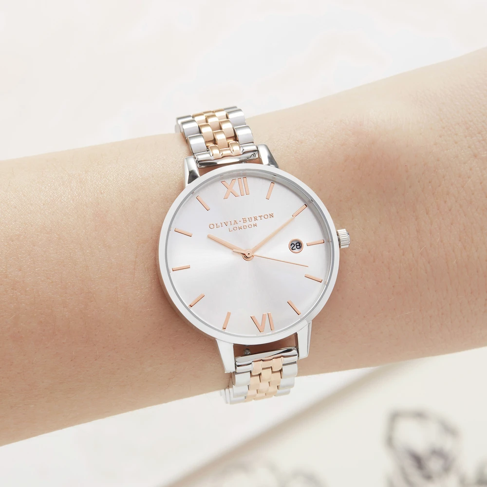 Наручные часы Olivia Burton OB16DE06 женские кварцевые на биколорном браслете