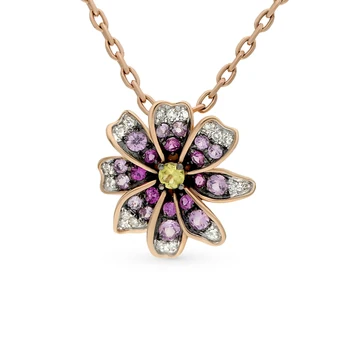 

Gold pendant with sapphires and diamonds sunlight sample 585