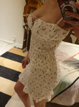 Bodycon Dresses Shirred Spaghetti-Straps Newasia Pleated-Ruched Floral White Sexy Women