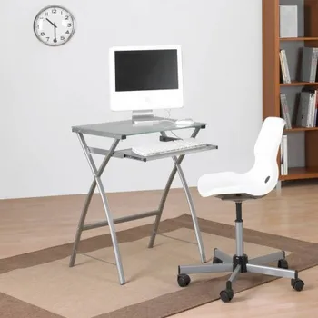 

Desk Table small glass and steel