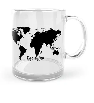 

Personalized World Map Design Glass Mug Cup-1
