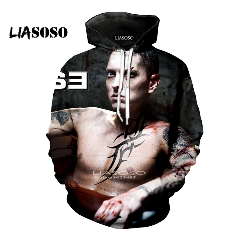 LIASOSO/ дизайн, модные толстовки Harajuku с 3D принтом, пуловер Eminem Vs 2PAC, спортивный костюм с капюшоном в стиле хип-хоп, Повседневная Толстовка
