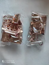 TUTU 10 unids/lote Color sólido oro rosa Clips de carpeta metálicos notas carta Clip de papel suministros de oficina H0059