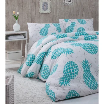 

Double Duvet Cover Set Pineapple. Bedding, cover, pillowcase, bed, map, para, parure, cotton, machine, fabric, sheet, Jordan