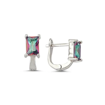 

Silver 925 Sterling Baget Zircon Stone Earrings