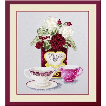 

469 set of embroidery 'oven' 'tea fantasy 1', 25 × 30 cm