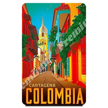 

Colombia souvenir magnet vintage tourist poster