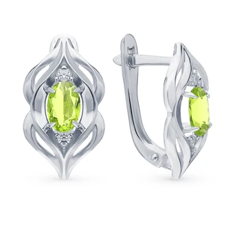 

Silver earrings with crystals and cubic zirconia sunlight sample 925 test