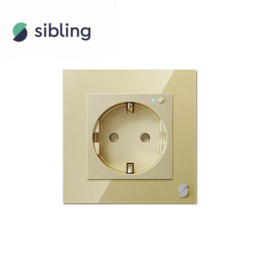Золотой Умная встраиваемая розетка Sibling - Цвет: Золотой