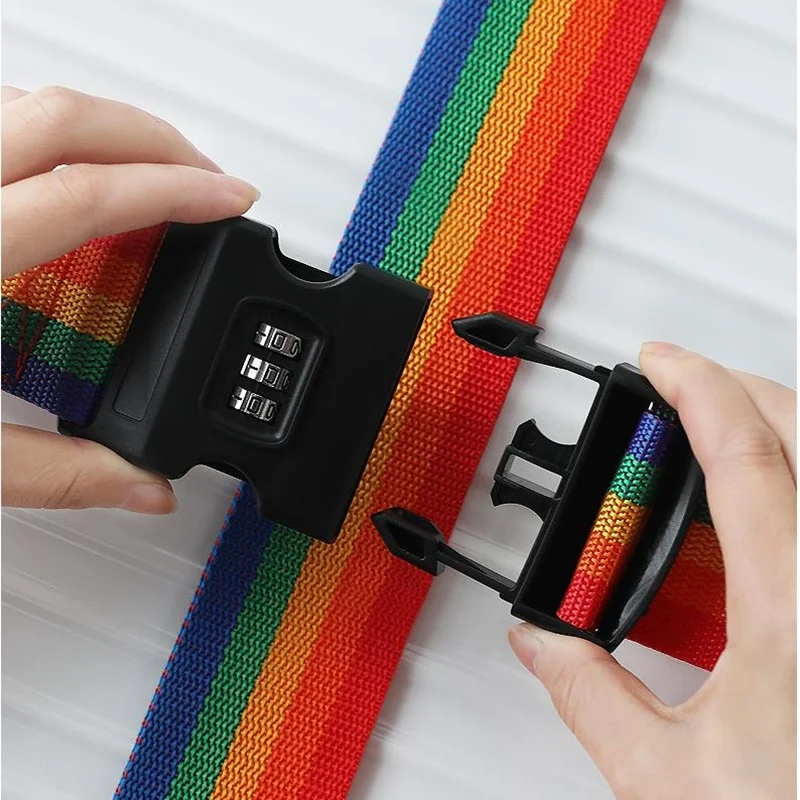 Luggage Strap Luggage Strap Cross Belt Packing Adjustable Travel Suitcase Password Lock Buckle Strap