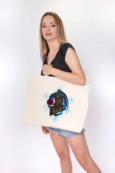 

Angemiel Bag Big Geometric Holy Death Angel Shopping Beach Tote Bag