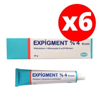 

Expigment Hydroquinone 4 % Cream (6 PACK) EXP:2022 - For Skin Bleaching Skin Lightening Skin Melasma Treatment 30g/1oz (6 Pack)