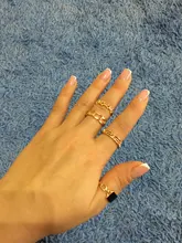 Tocona 15 unids/set, Virgen María Anillos de oro para mujer corazón manos de Fátima Anillos Cruz hoja geométrica Kольцо de joyería 7056