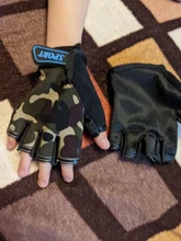 Guantes de Ciclismo de medio dedo para niños, de camuflaje, alta elasticidad, antideslizantes, equipo de equitación