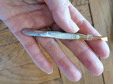 OT & T-Pinzas para cejas profesional, acero inoxidable, eliminación de vello de cejas, Punta inclinada plana, herramientas para maquillaje Facial