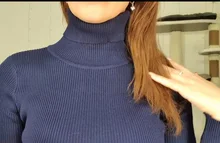 Sweater Dresses Turtleneck Bottoming Long-Sleeve Slim Bodycon Autumn Winter Women Lady