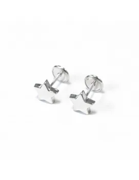 

Silver earrings Baby or Girl Star Smooth