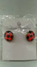Pendientes de mariquita con Clip para la oreja, aretes de mariquita para Cosplay, circulares, de lunares, regalos de fiesta, joyas de Anime, novedad de 2020