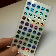 Etiquetas adhesivas láser a prueba de agua para manualidades, esmalte de uñas pintalabios, etiquetas con números de Color, suministros escolares y de oficina, Número 1-300