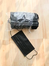 10/50/100/200 Uds máscaras desechables no tejida cara máscaras de capa de 3 capas filtro Anti polvo transpirable adultos máscara de boca negro en STOCK