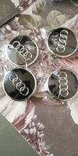 4 unids/lote 60mm 61mm gris negro de la rueda del coche de centro gorras cubiertas del cubo emblema insignia para Audi 4M0601170JG3 accesorios de coche