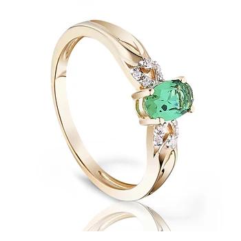 

Gold ring with emeralds and diamonds VALTERA 585 sterling silver