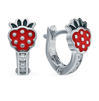 

Silver earrings with cubic zirconia and enamel sunlight sample 925