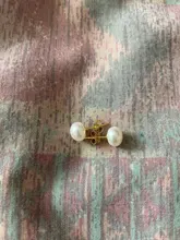 Pendientes de plata de ley 925 con perlas de agua dulce, 7-8mm, 1 par