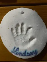 Kit de impresión de arcilla con huella de bebé, almohadilla de tinta de mano suave para padres e hijos, con memoria de huella dactilar de 30g, 1 unidad