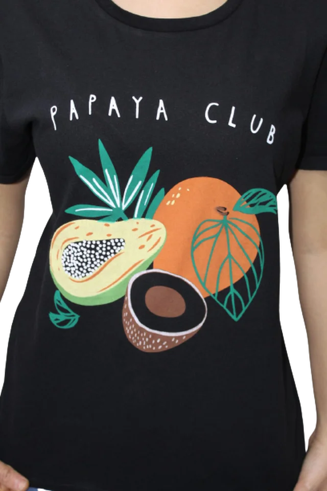 T Stampata Double Arm Papaya Club-Short-Nero