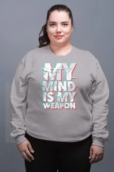 

Angemiel Wear My Mind Is My Weapon Gray Female Sweatshirt