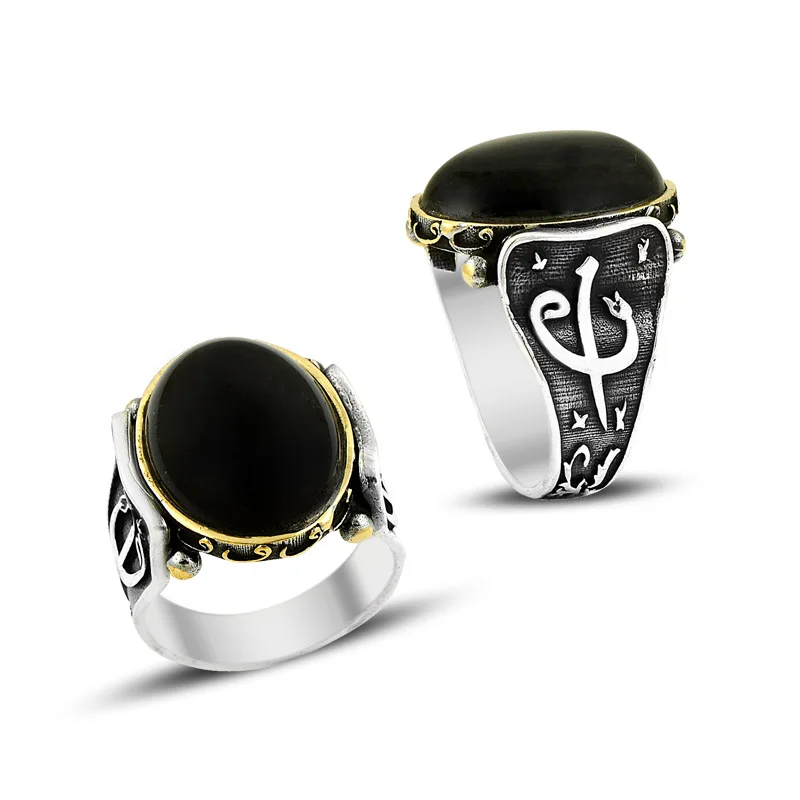 925 Silver Onyx Stone Added Handmade Rings for Men | Украшения и аксессуары