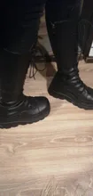 BONJOMARISA de moda botas de plataforma de tacón grueso cuñas media pantorrilla botas de mujer casual de marca de fondo grueso zapatos de invierno Mujer