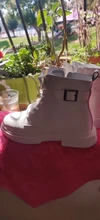 Ankle-Boots Warm-Shoes RIZABINA Real-Leather Winter Women Thick-Bottom Fashion Cool Footwear
