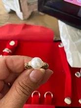 Huitan romántico anillos de perlas simuladas para las mujeres de lujo aniversario de boda accesorios anillos de compromiso para venta al por mayor