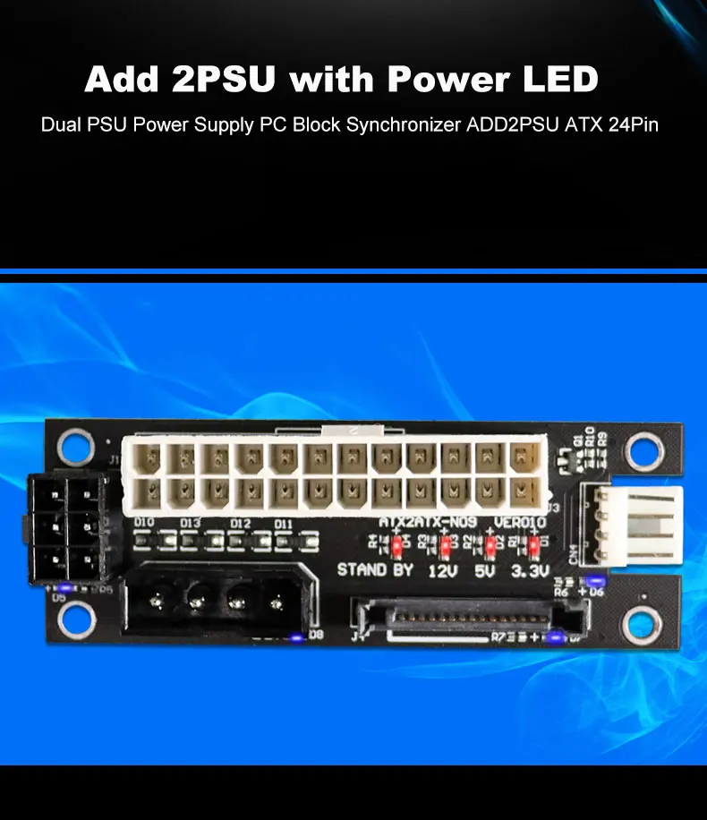 24pin para 4pin molex conector riser mineiro mineração adaptador com led