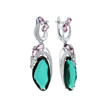 

Silver earrings with quartz and cubic zirconia sunlight sample 925
