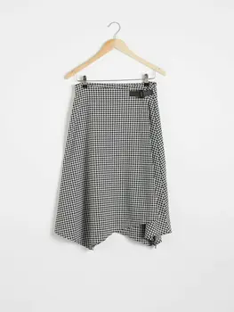 

Crow's feet Pattern Asymmetrical Skirt