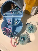 Conjunto de collar y pulsera de princesa Elsa para niños y niñas, caja de regalo de joyería con pinza para el pelo de Frozen 2, regalo de Navidad y vacaciones