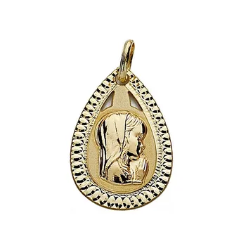 

Medal 18k gold Virgin Nina 20mm. Teardrop [9014GR] -Customizable-RECORDING INCLUDED IN THE PRICE