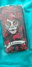 Cartera de calavera para mujer, funda de teléfono, bolso de mano, tarjetero